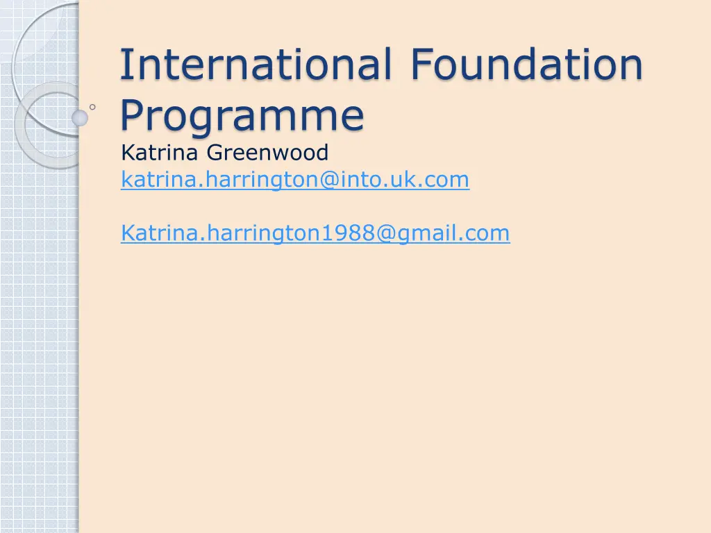 international foundation programme katrina
