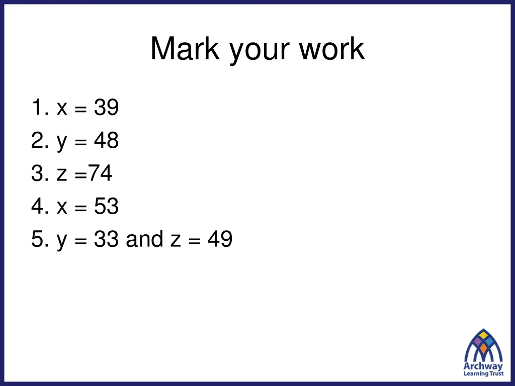 mark your work