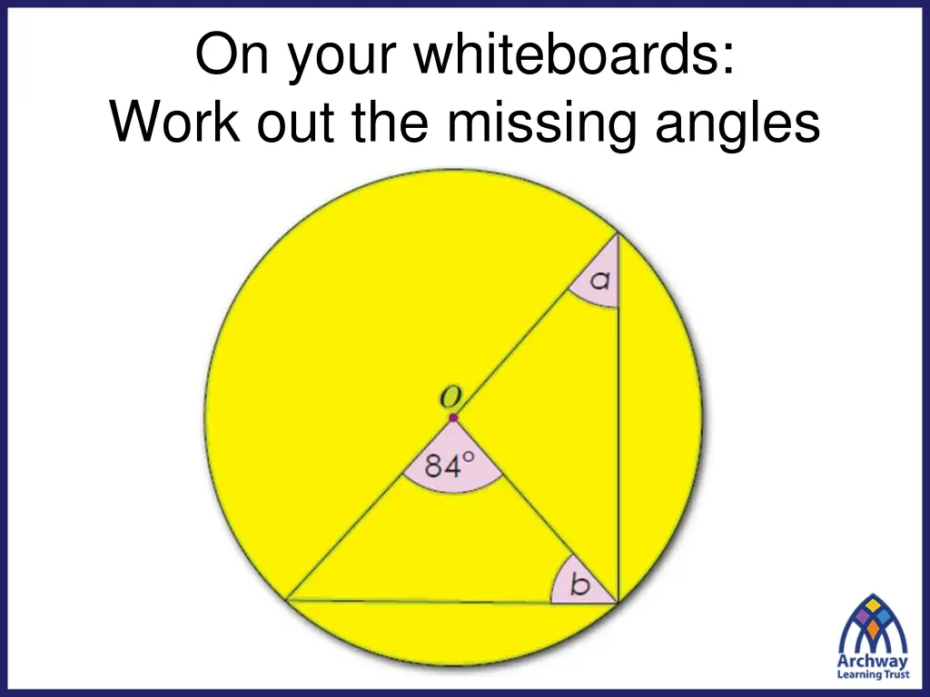 on your whiteboards work out the missing angles