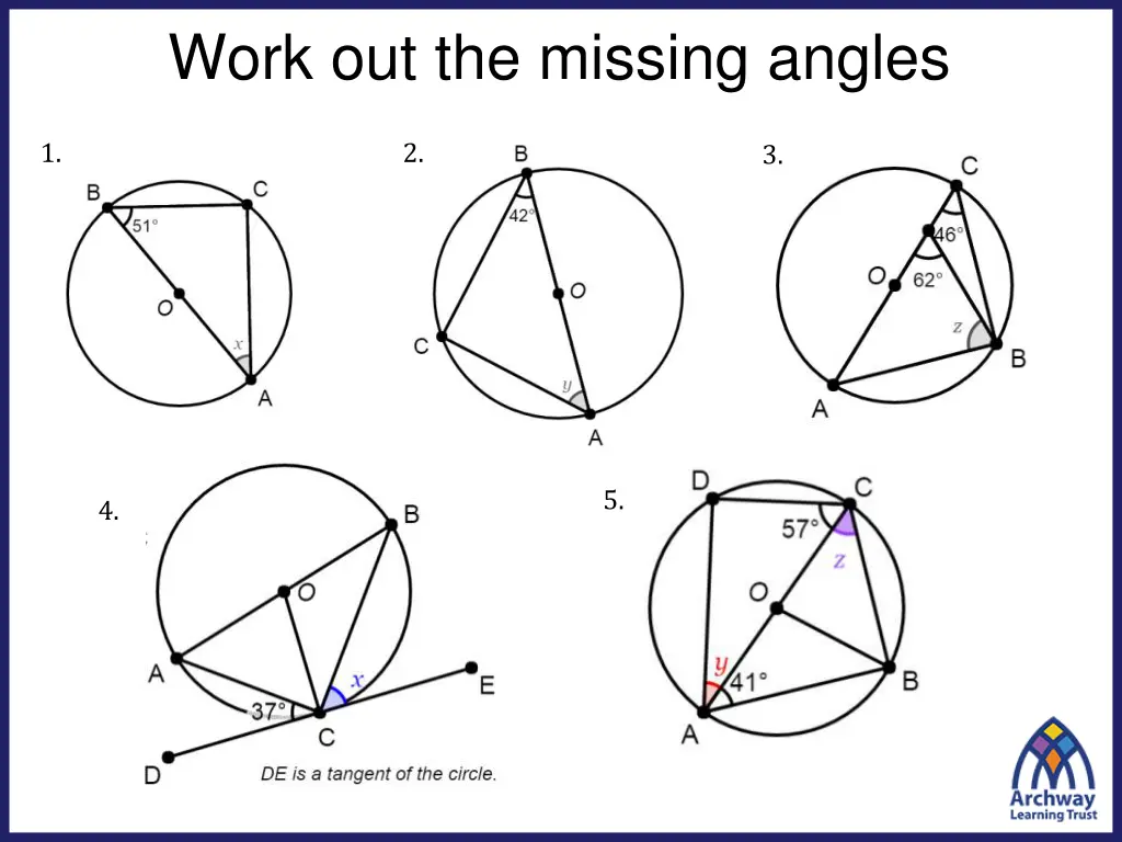 work out the missing angles