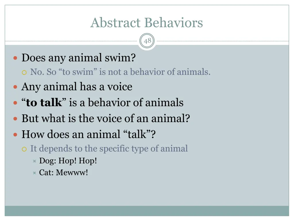 abstract behaviors