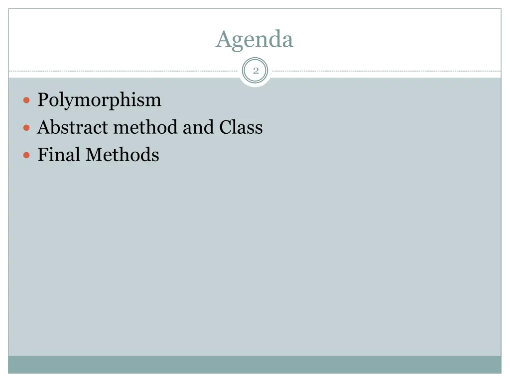 agenda