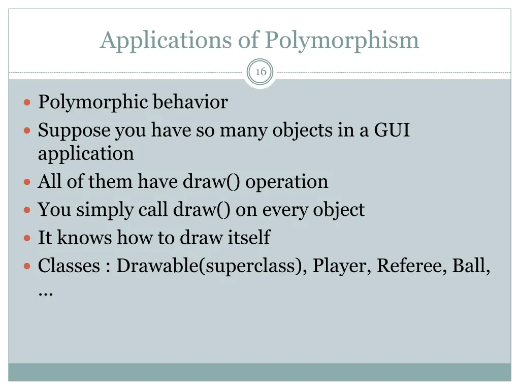 applications of polymorphism