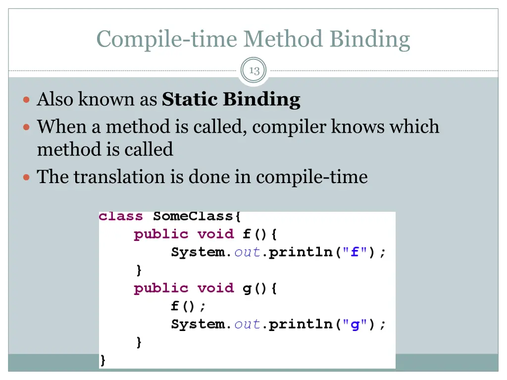 compile time method binding