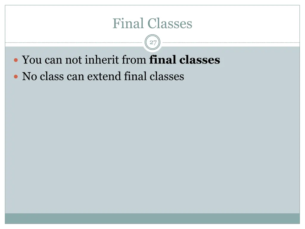 final classes