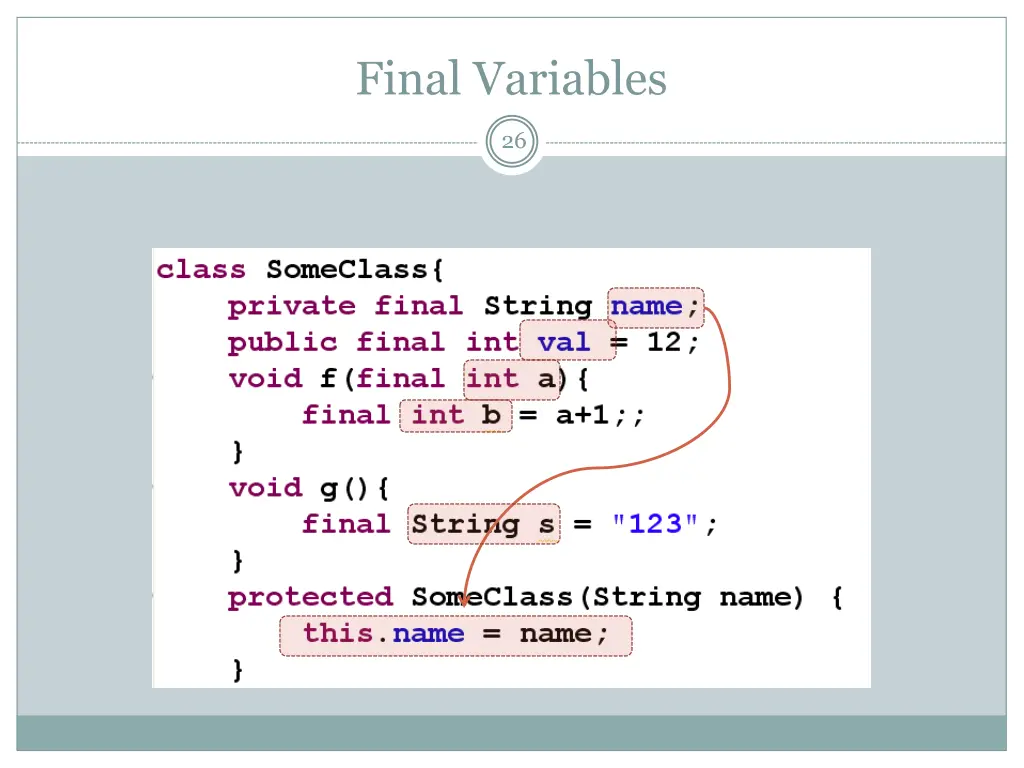 final variables 1