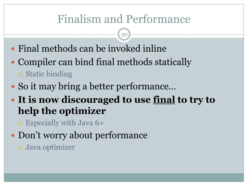 finalism and performance