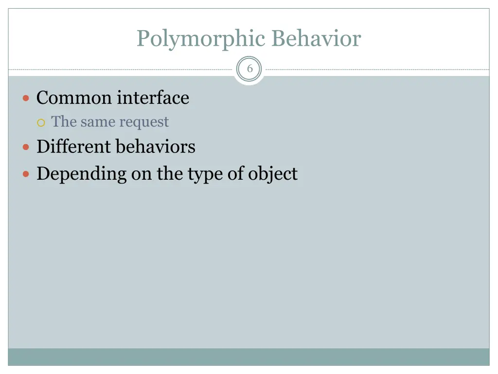 polymorphic behavior