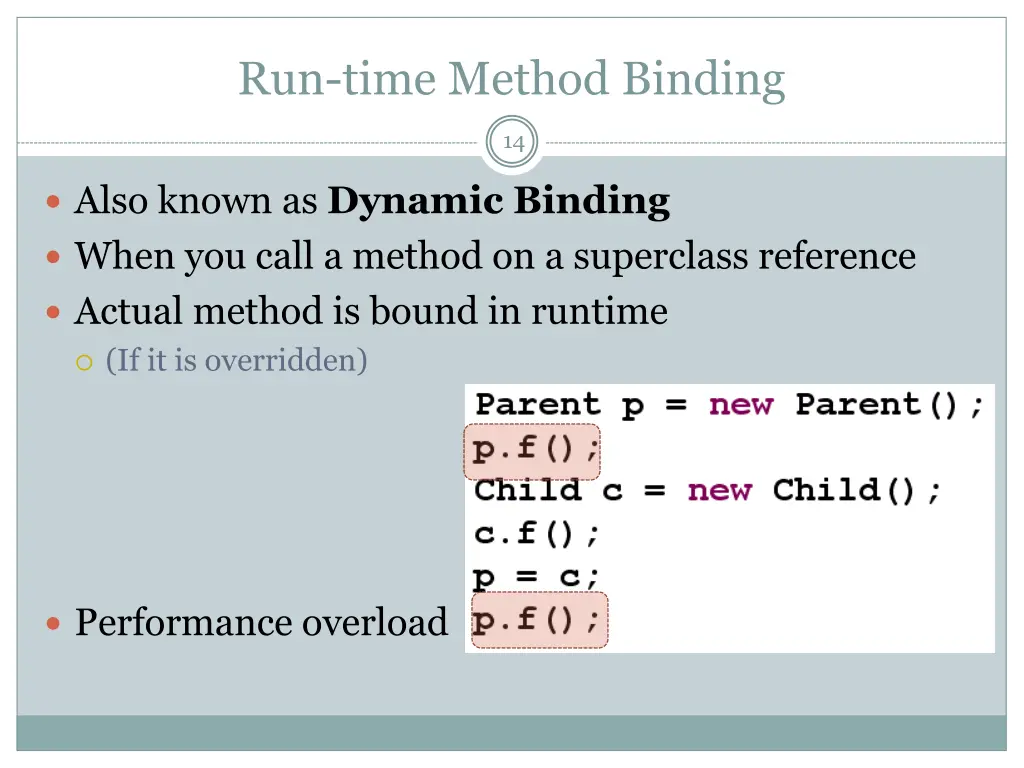 run time method binding
