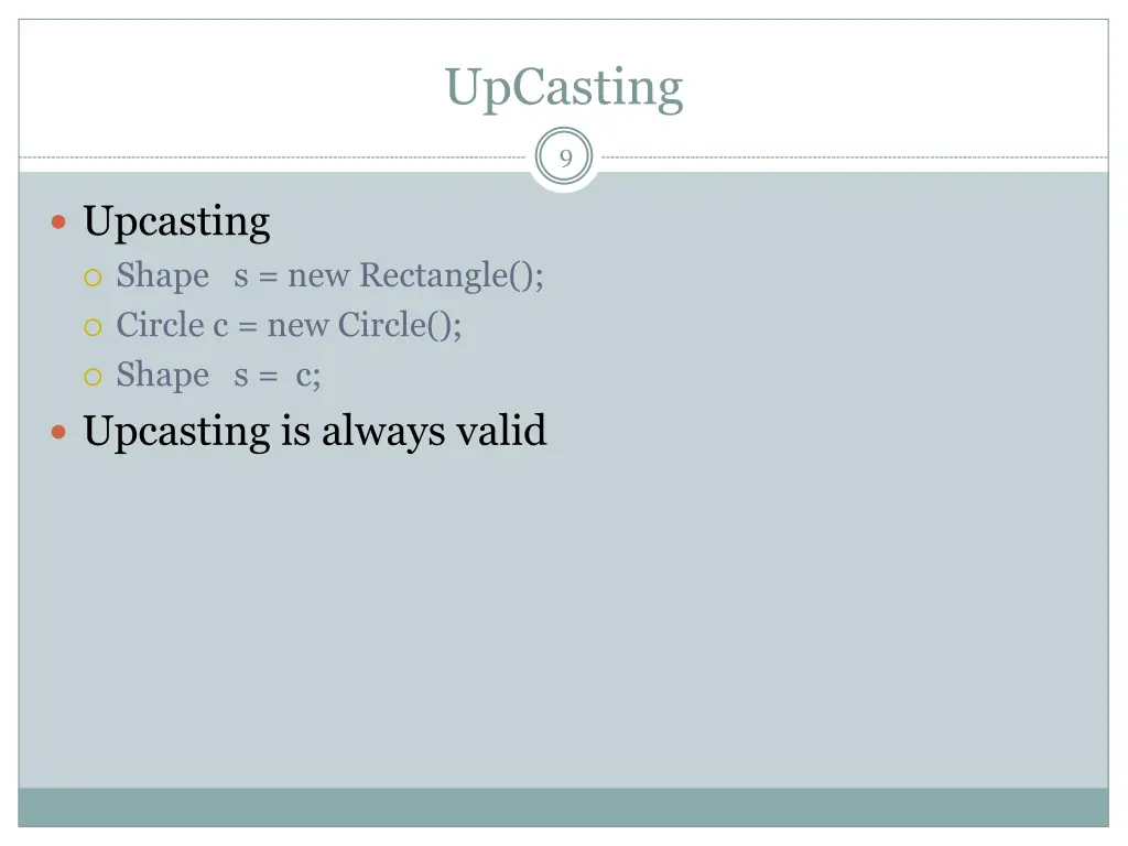 upcasting