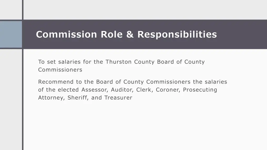 commission role responsibilities