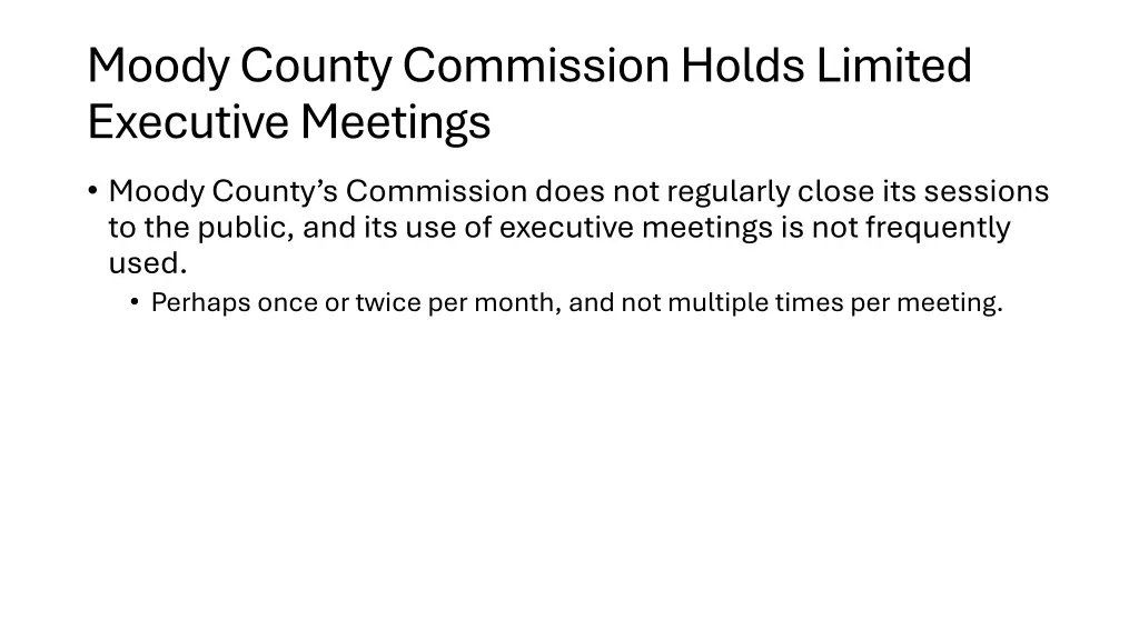 moody county commission holds limited executive 1