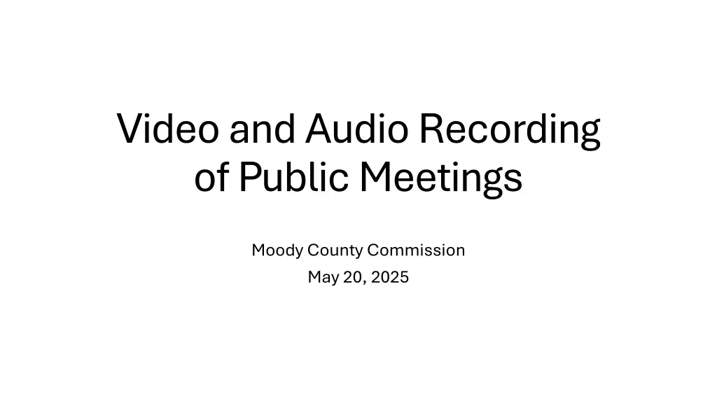 video and audio recording of public meetings