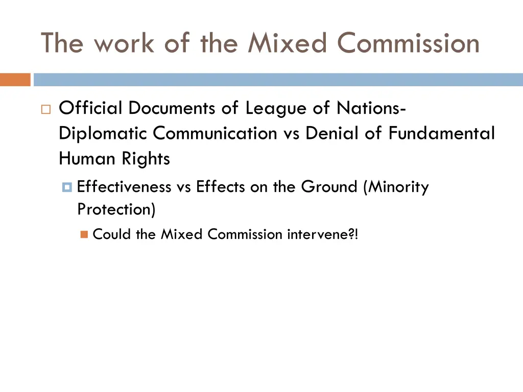 the work of the mixed commission 1
