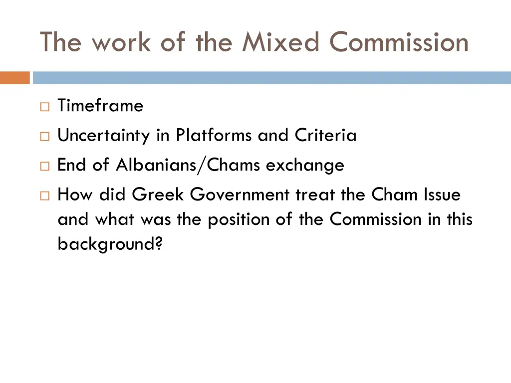 the work of the mixed commission