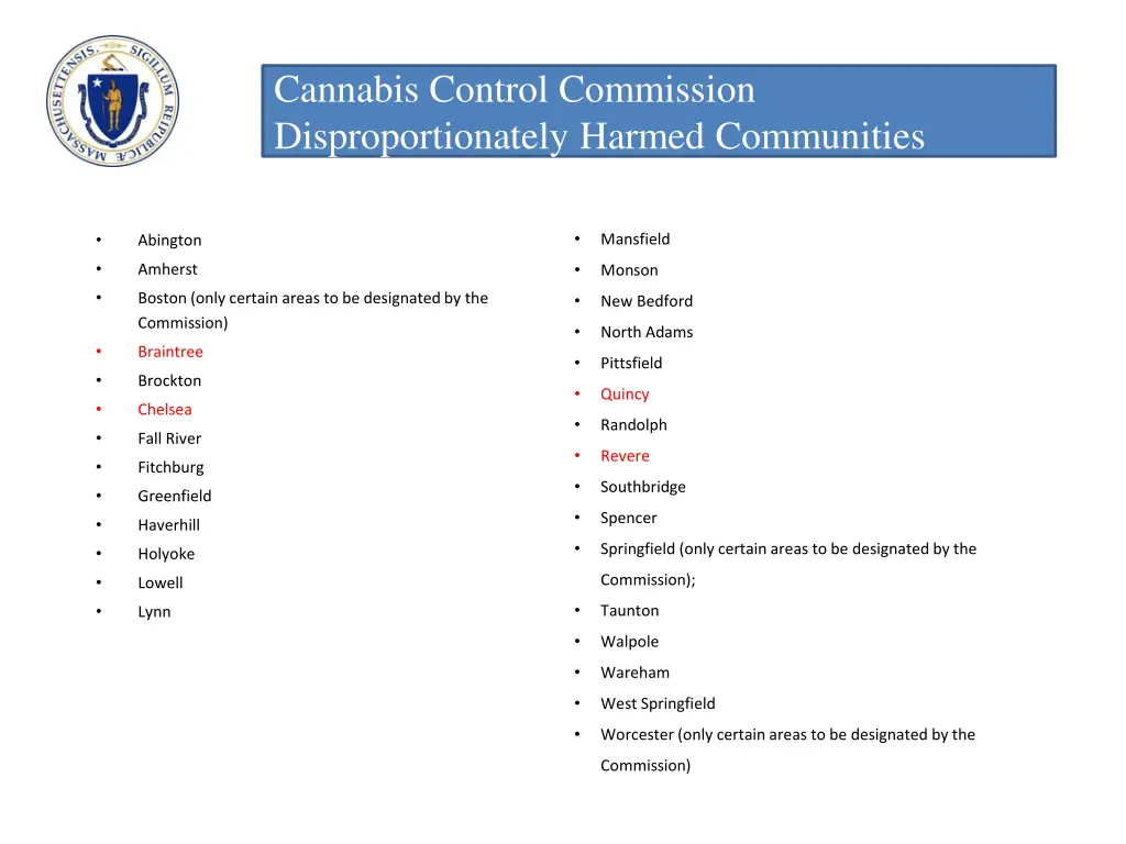 cannabis control commission disproportionately