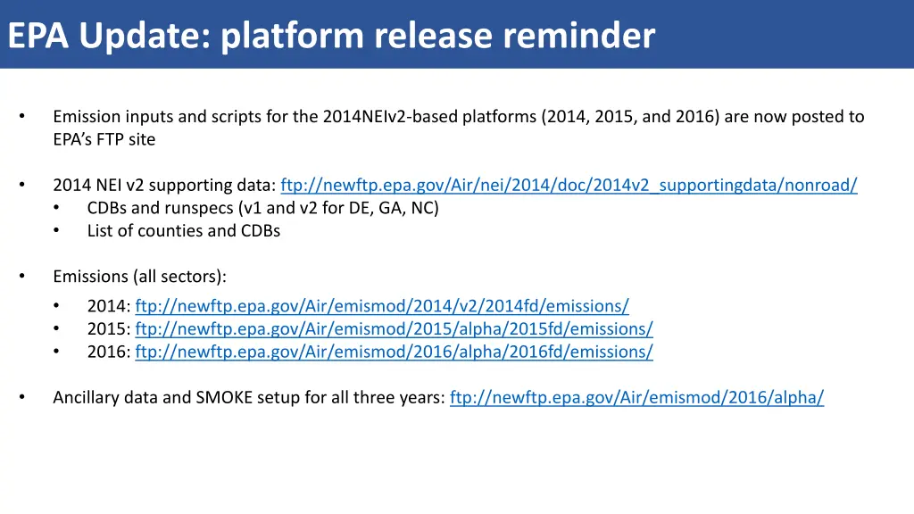 epa update platform release reminder