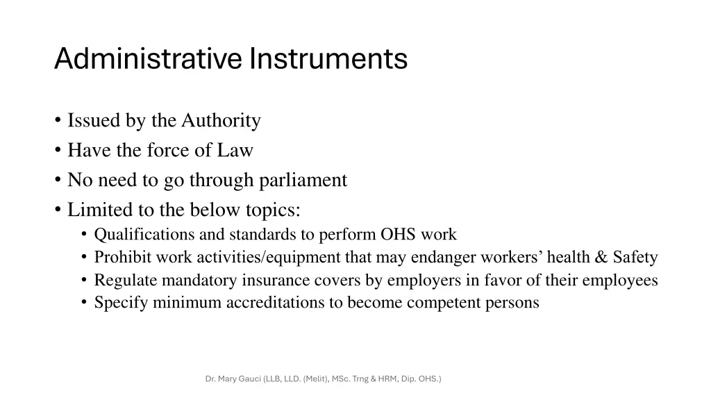 administrative instruments
