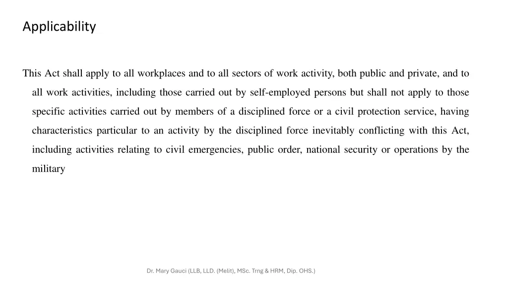 applicability