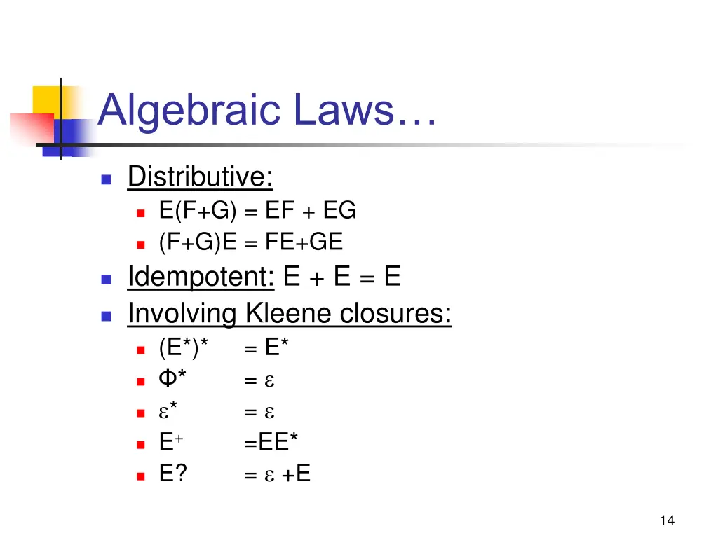 algebraic laws