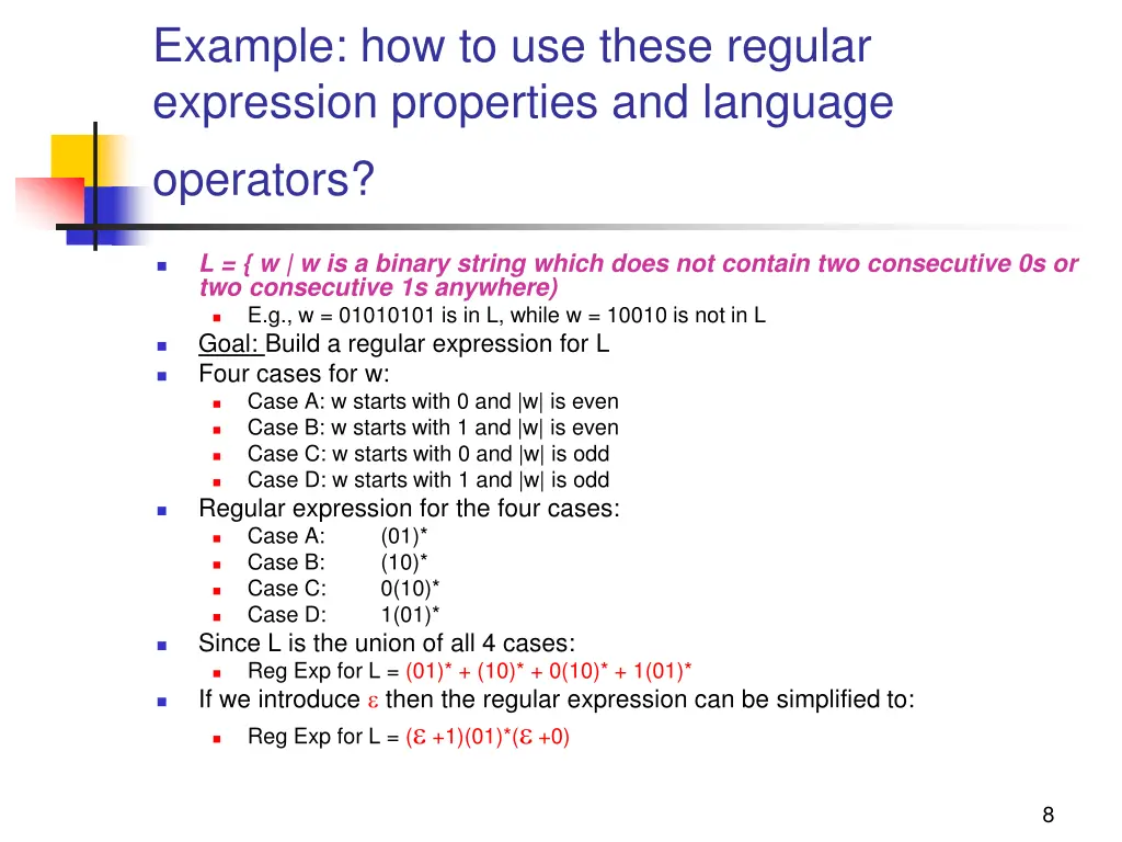 example how to use these regular expression