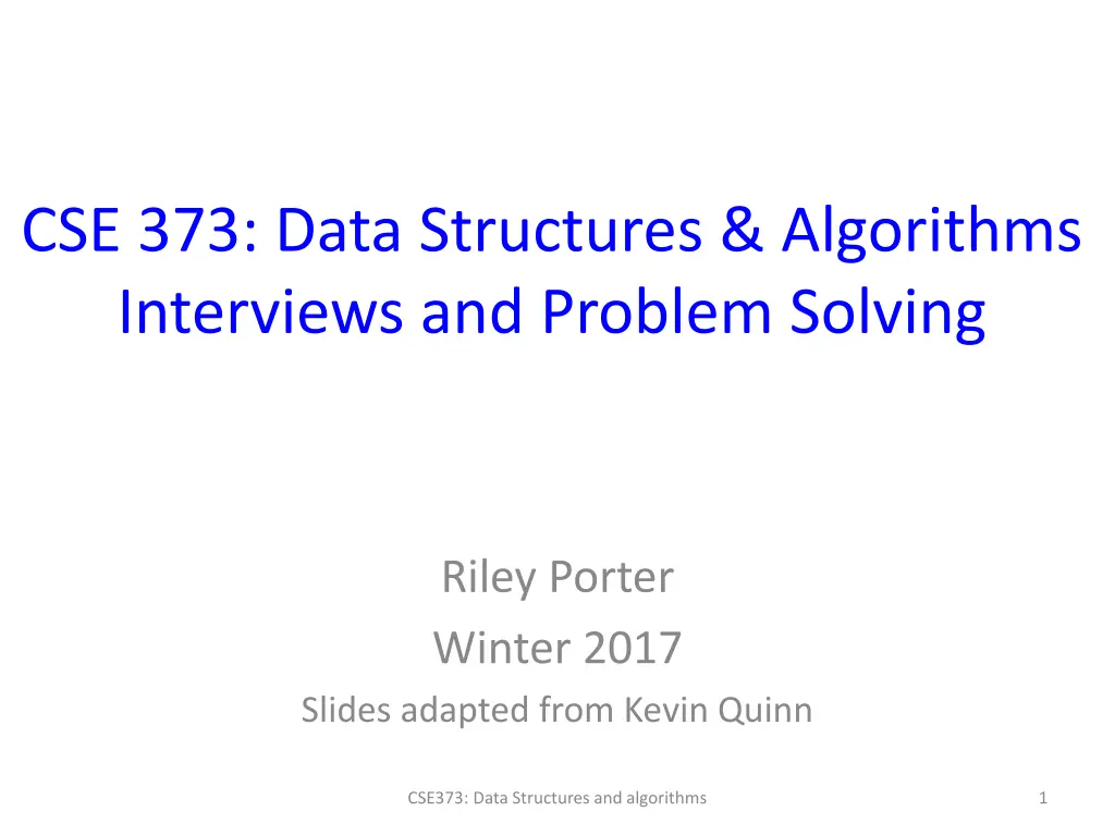 cse 373 data structures algorithms interviews