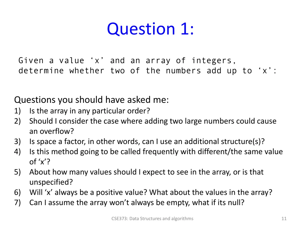question 1