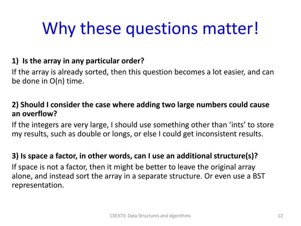 why these questions matter