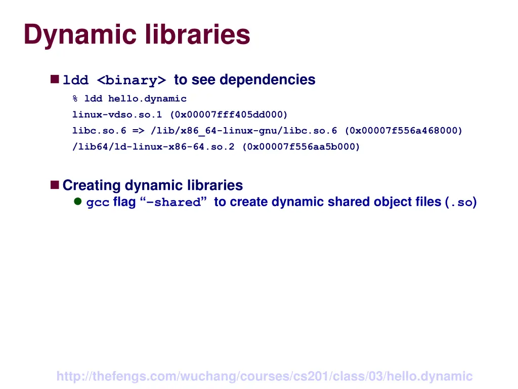 dynamic libraries 2