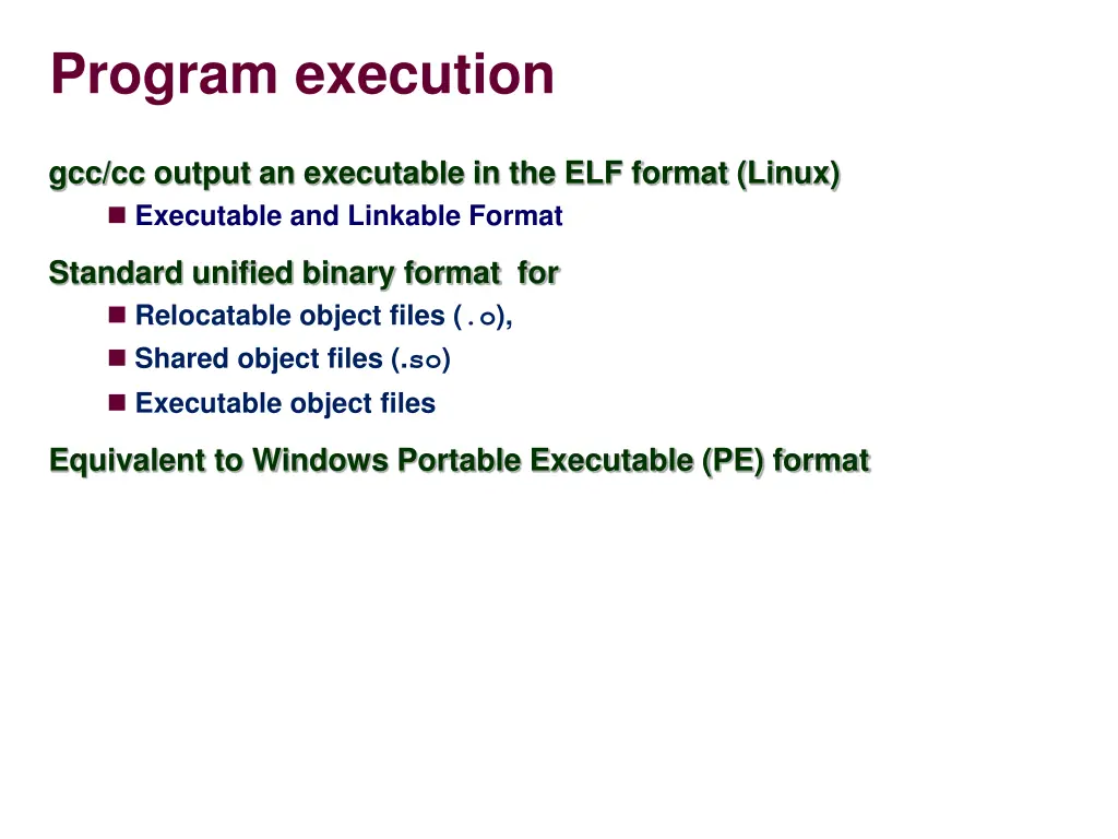 program execution