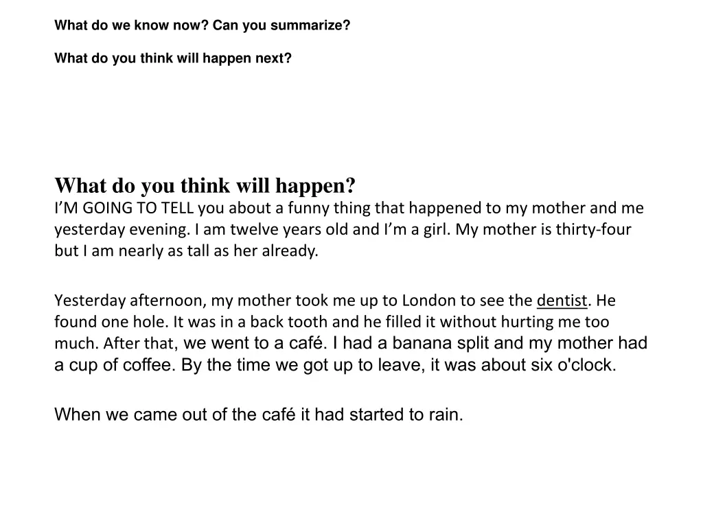what do we know now can you summarize what