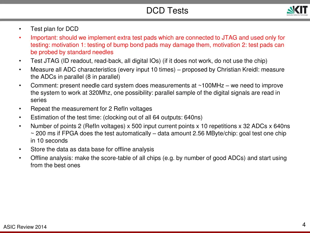 dcd tests