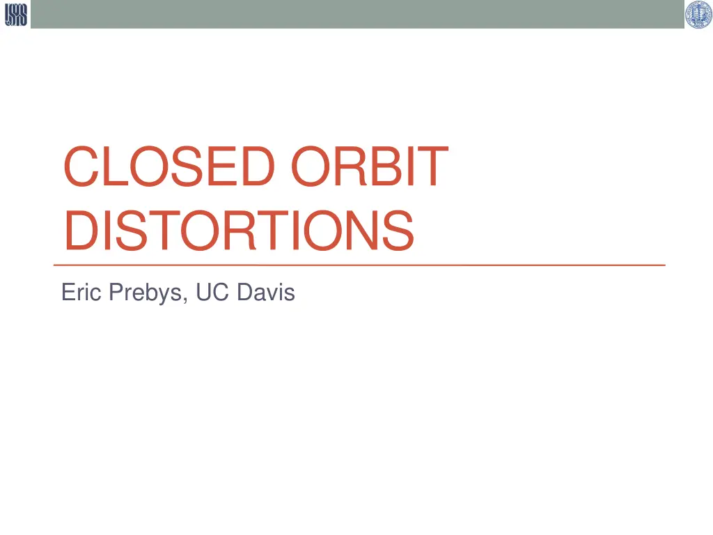closed orbit distortions
