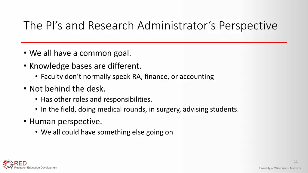 the pi s and research administrator s perspective