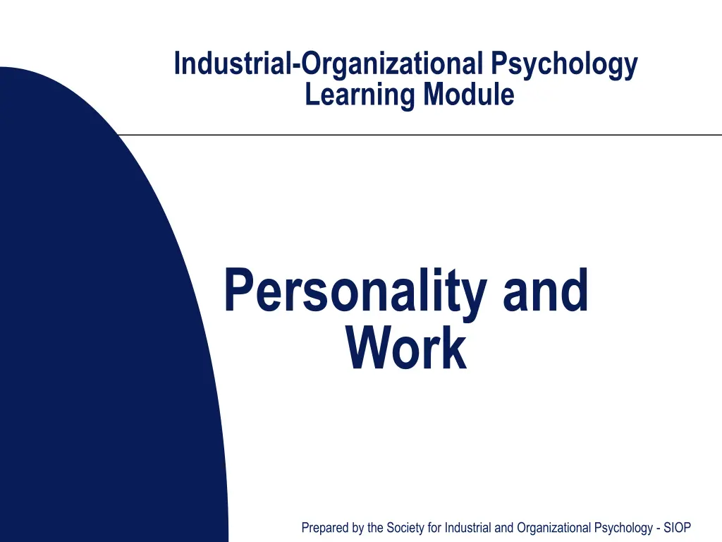 industrial organizational psychology learning