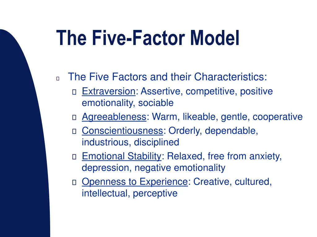 the five factor model 1