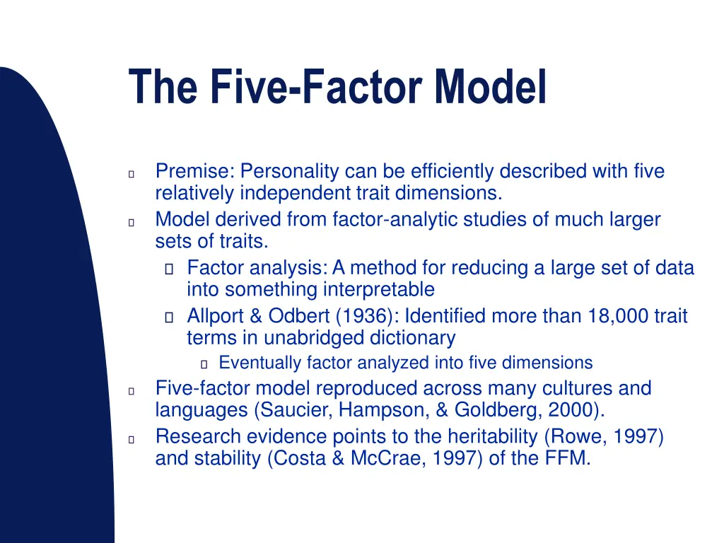 the five factor model
