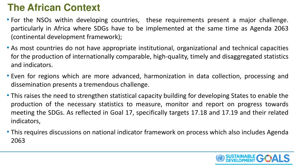 the african context for the nsos within