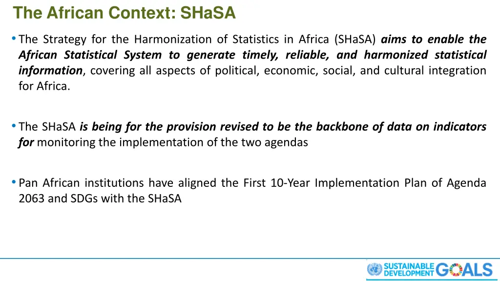 the african context shasa