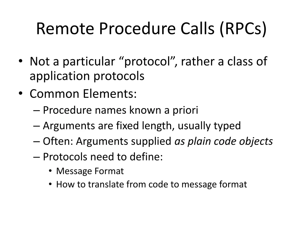remote procedure calls rpcs