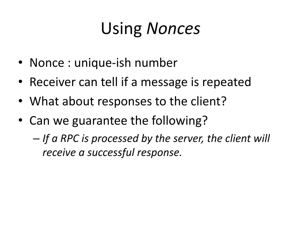 using nonces