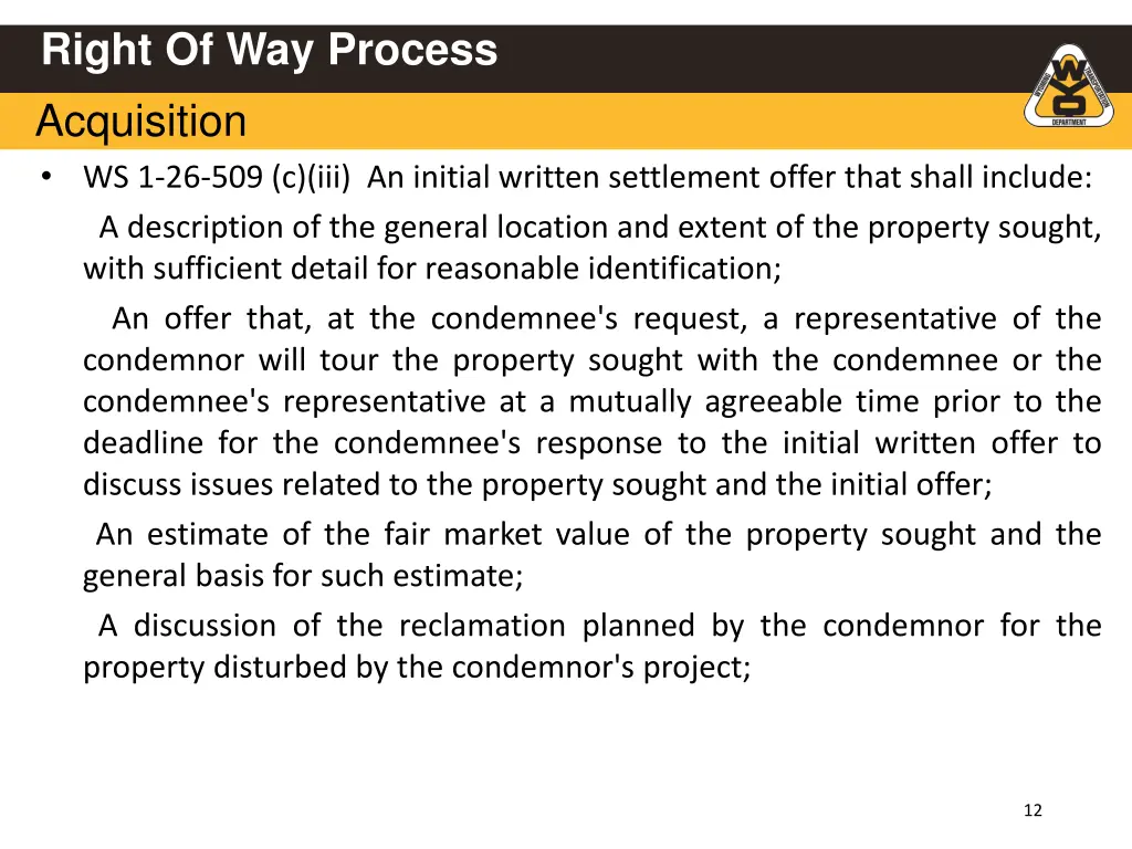 right of way process acquisition 1