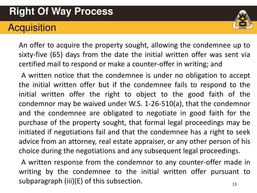 right of way process acquisition 2