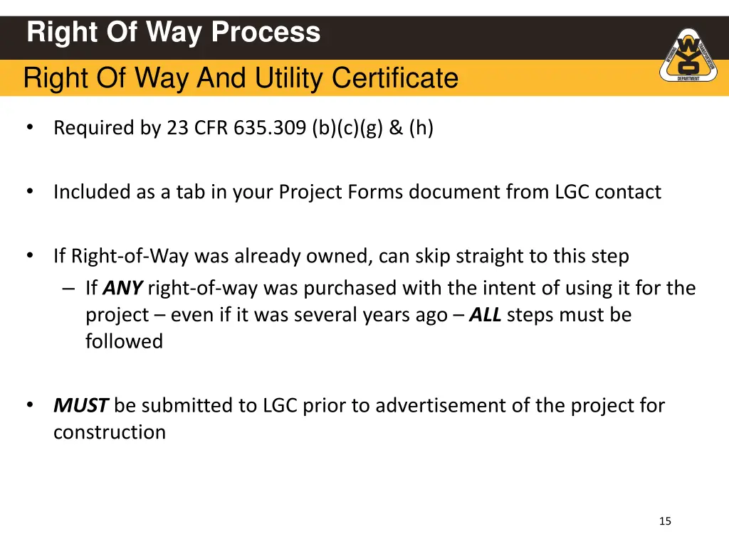 right of way process right of way and utility