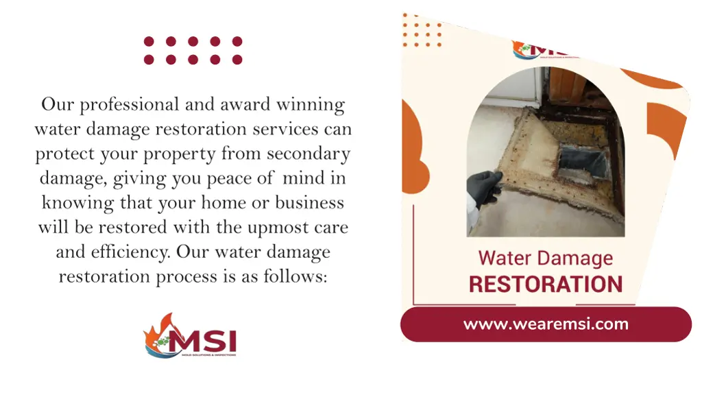 our professional and award winning water damage