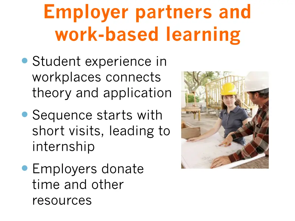 employer partners and work based learning