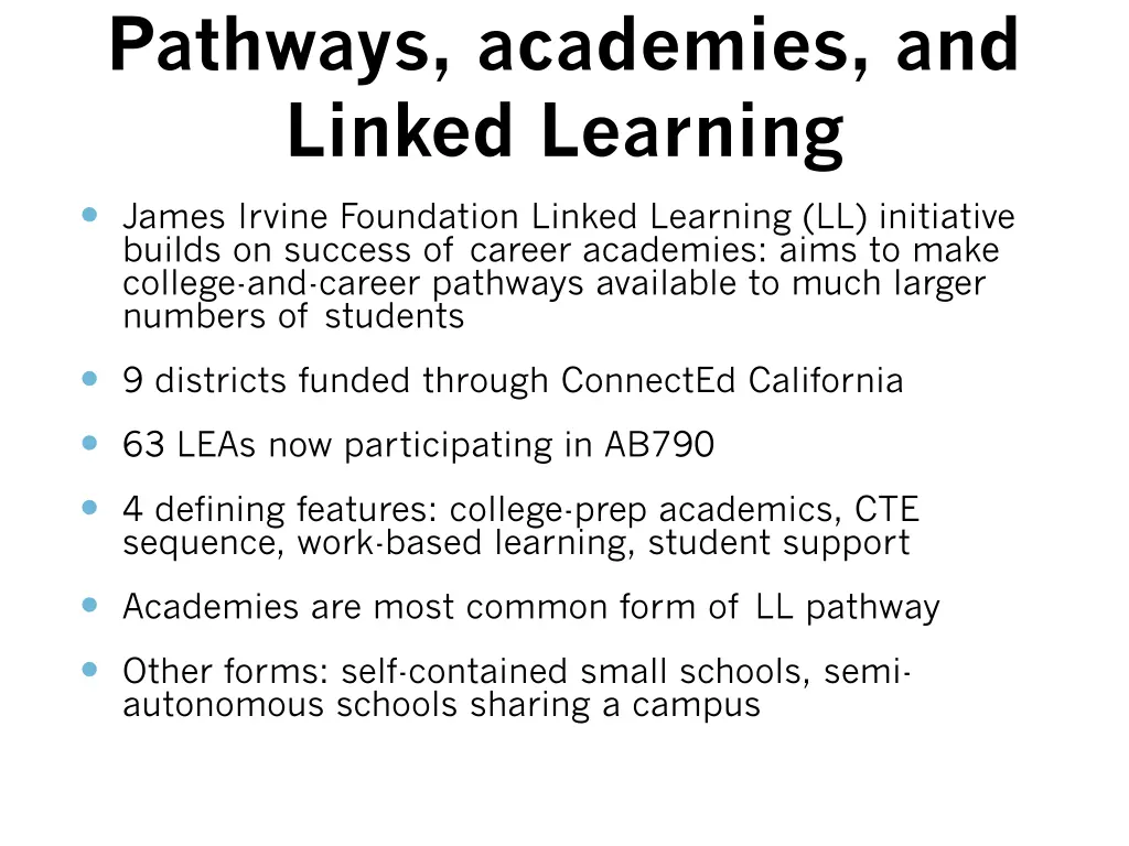 pathways academies and linked learning