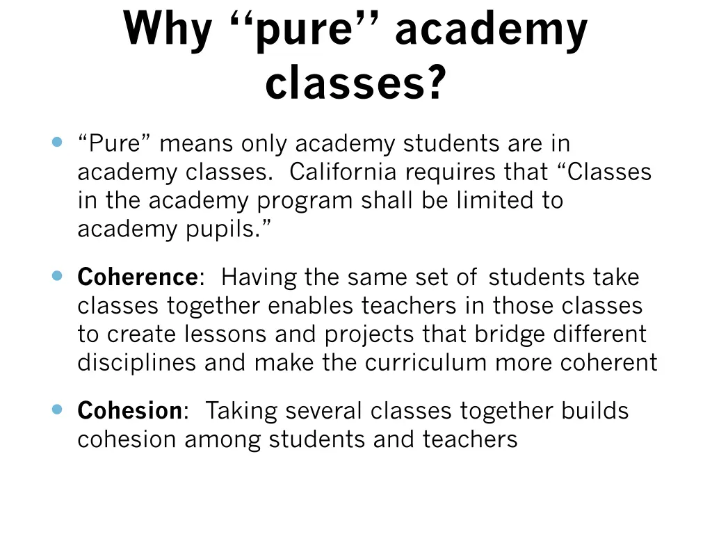 why pure academy classes