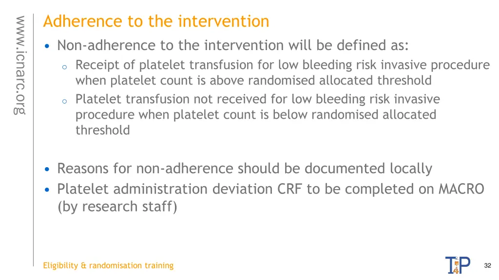 adherence to the intervention non adherence
