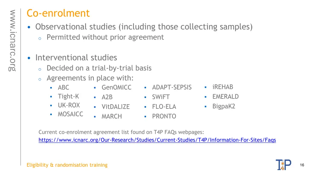 co enrolment observational studies including